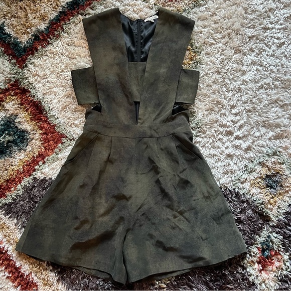 Ronny Kobo Rhoda Snake Print Bandeau Cutout Silk Rimper - Picture 2 of 11